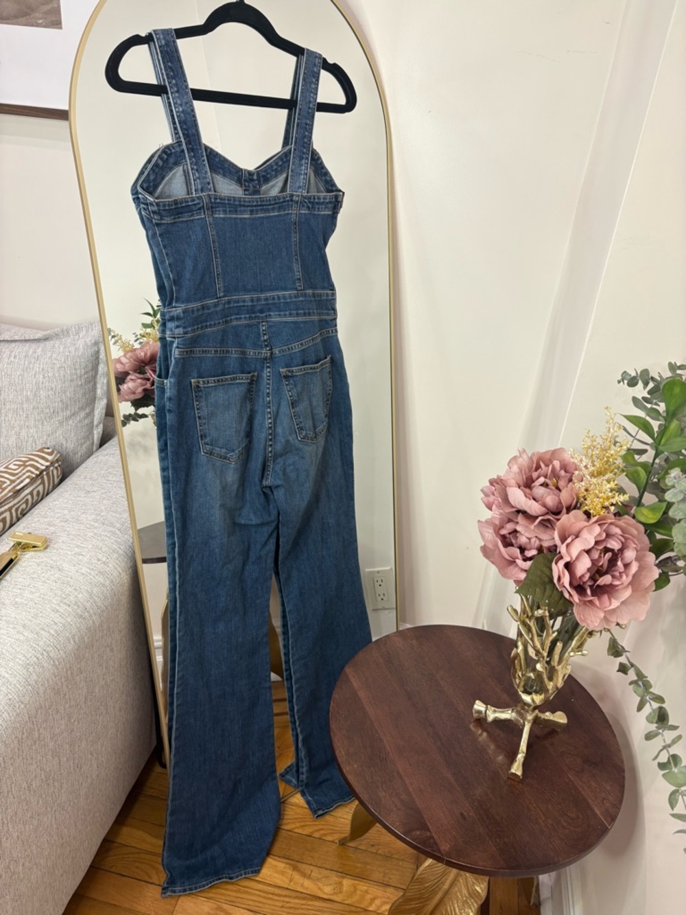 MSRP $395 RAMY BROOK Denim Jumpsuit Overalls - Blue Wide-Leg Jeans - Picture 5 of 8